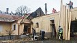 Likvidace následků požáru u Říhů 23. 1. 2022 v Železném Újezdě
