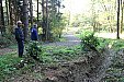 Oprava lesní cesty a úprava kolem brůdku v Liškově. 