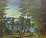 Krajina s rybníkem. Olej na plátně, 54 x  66, sign. PD, datováno 1962